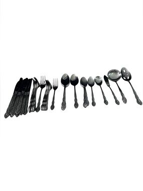 Vintage Imperial Stainless Flatware Korea roses Lot Of 42